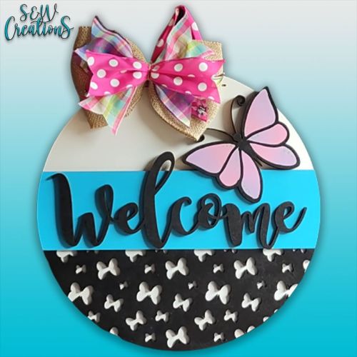 Welcome Butterflies Door Hanger v1