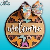 Welcome Butterflies Door Hanger v2