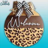 Leopard Print Welcome Door Hanger