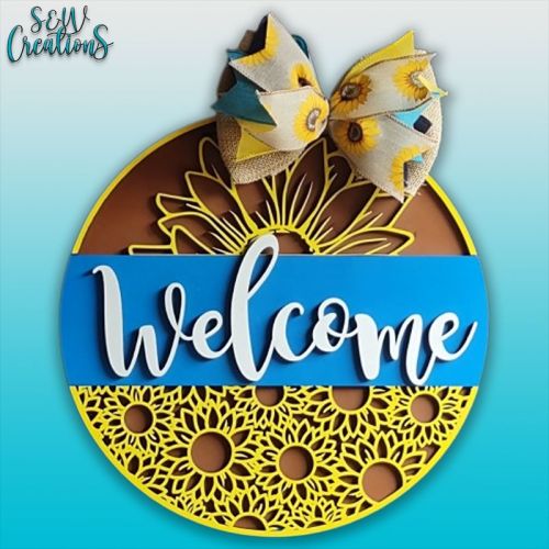 Welcome Sunflower Door Hanger